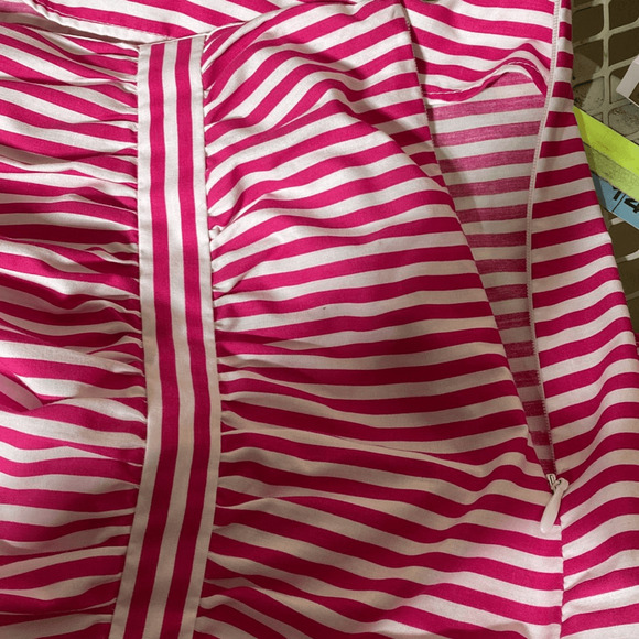 Zara Basic Women's Pink White Striped Knee Length Trumpet A-Line Skirt Medium - Picture 5 of 10